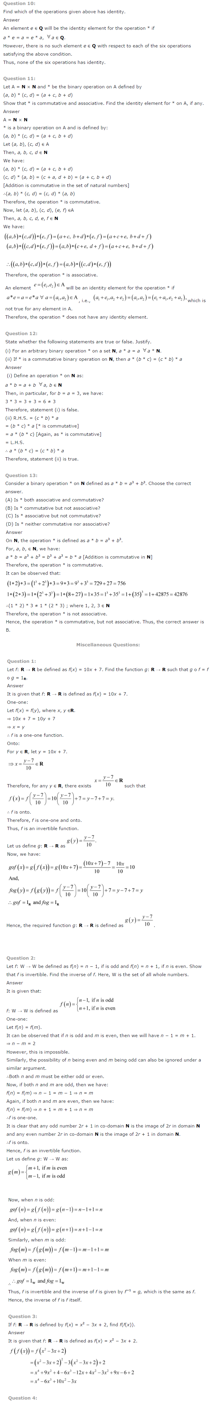 NCERT Solutions for Class 12th Maths