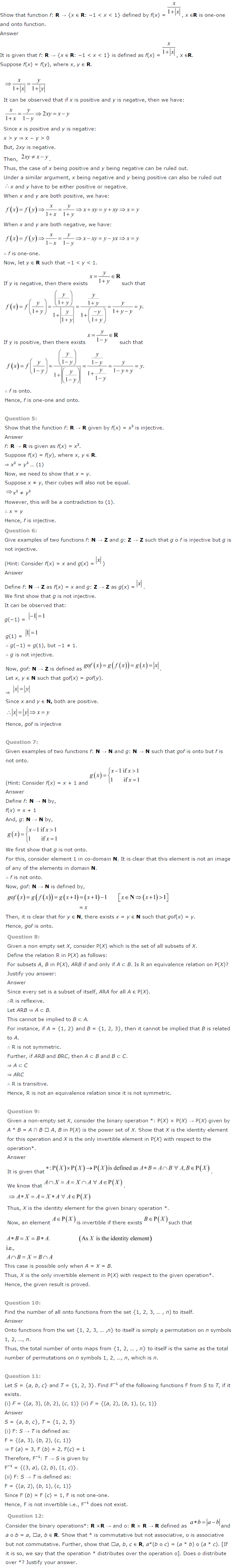 NCERT Solutions for Class 12th Maths