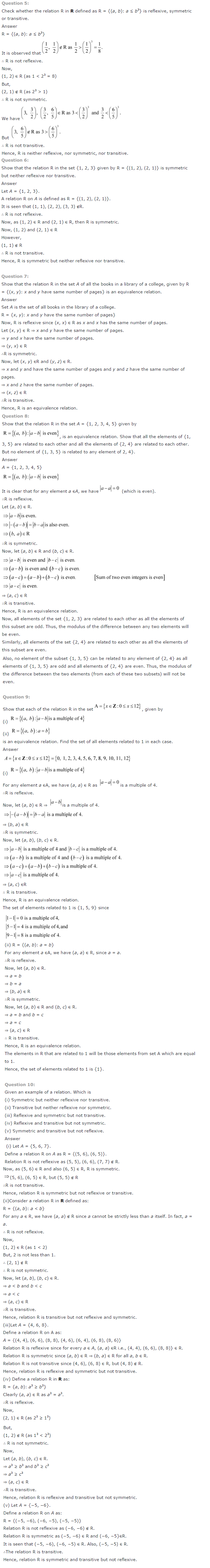 NCERT Solutions for Class 12th Maths