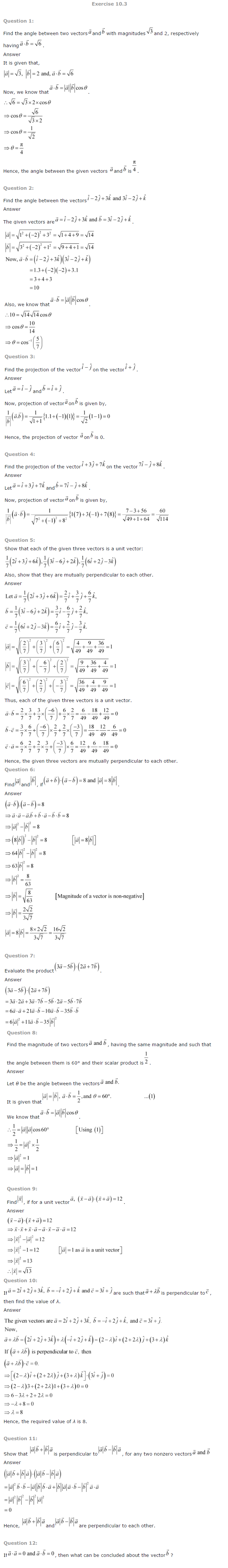 NCERT Solutions for Class 12th Maths