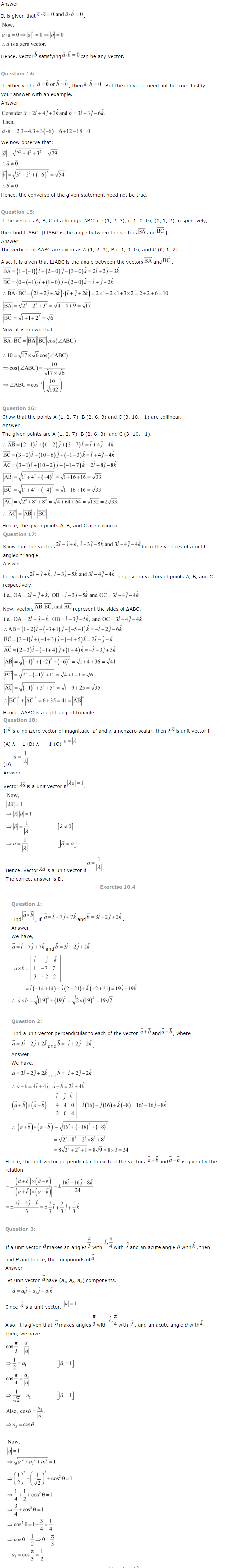 NCERT Solutions for Class 12th Maths