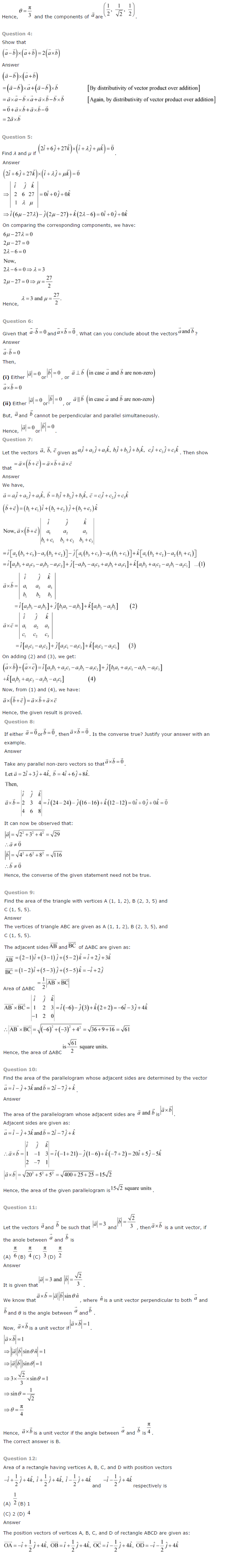 NCERT Solutions for Class 12th Maths