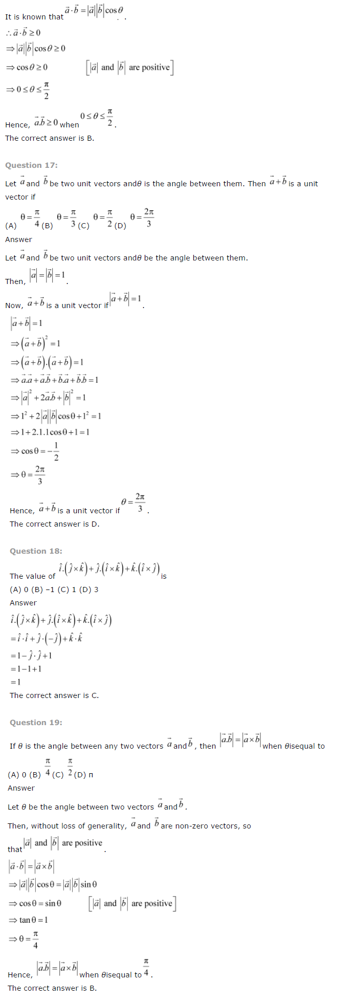 NCERT Solutions for Class 12th Maths