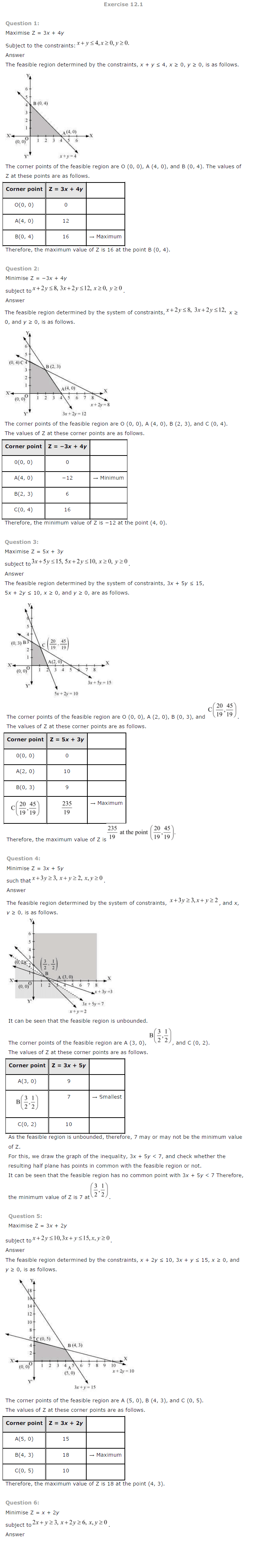 NCERT Solutions for Class 12th Maths