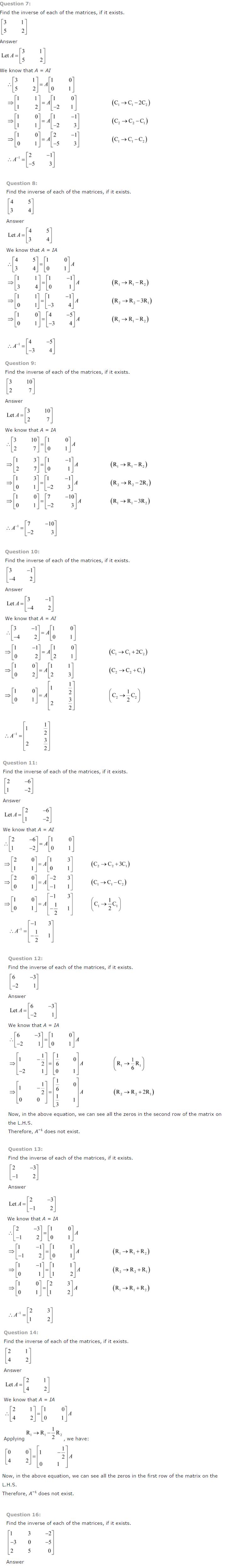 NCERT Solutions for Class 12th Maths