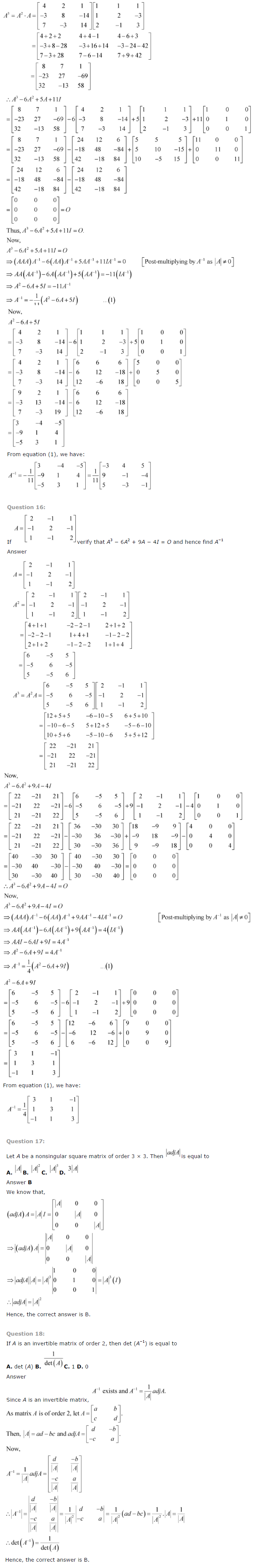 NCERT Solutions for Class 12th Maths