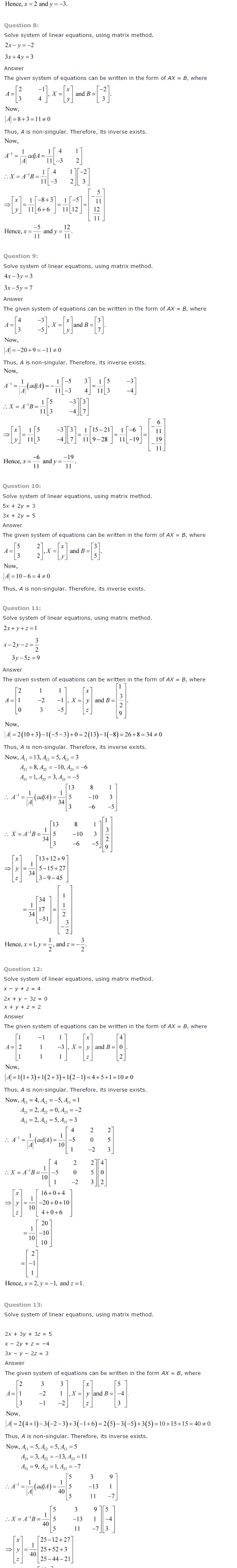 NCERT Solutions for Class 12th Maths