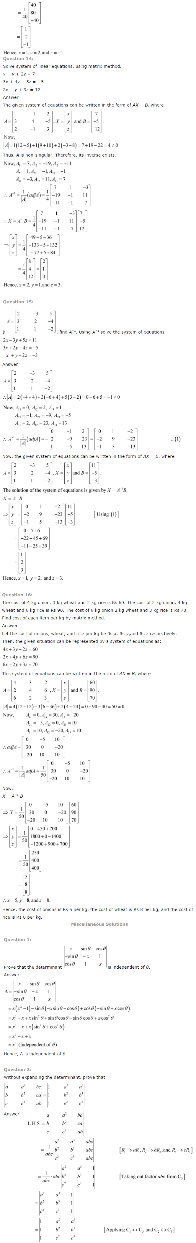 NCERT Solutions for Class 12th Maths
