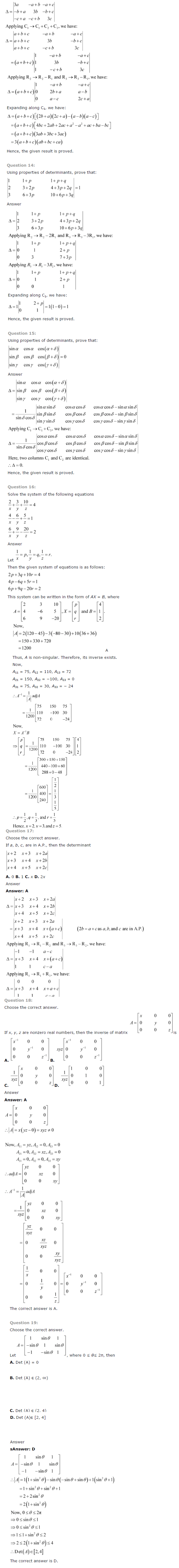 NCERT Solutions for Class 12th Maths