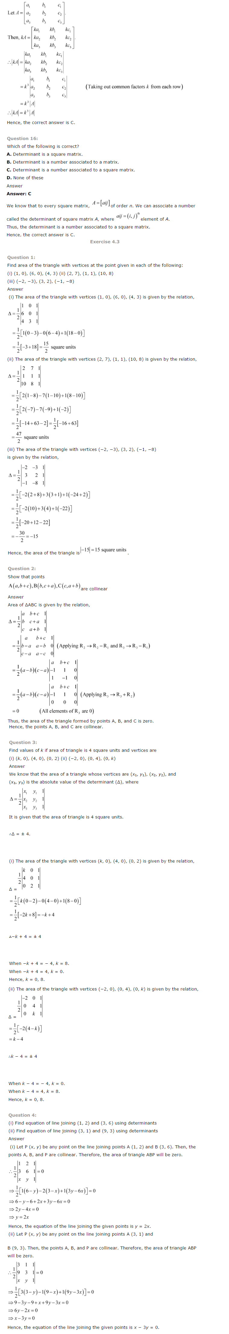 NCERT Solutions for Class 12th Maths