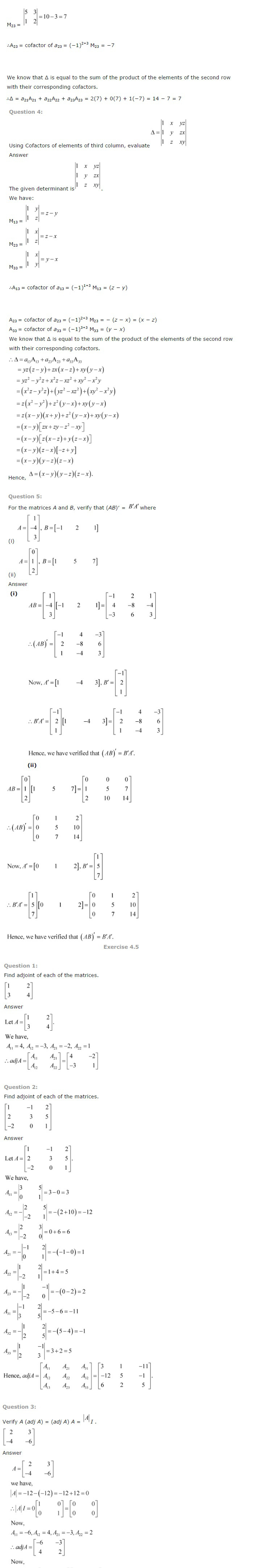 NCERT Solutions for Class 12th Maths