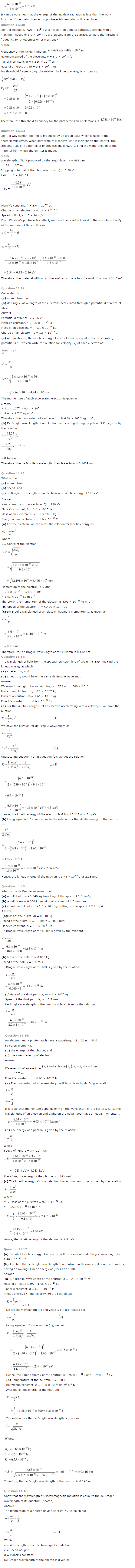 NCERT Solutions for Class 12th Physics