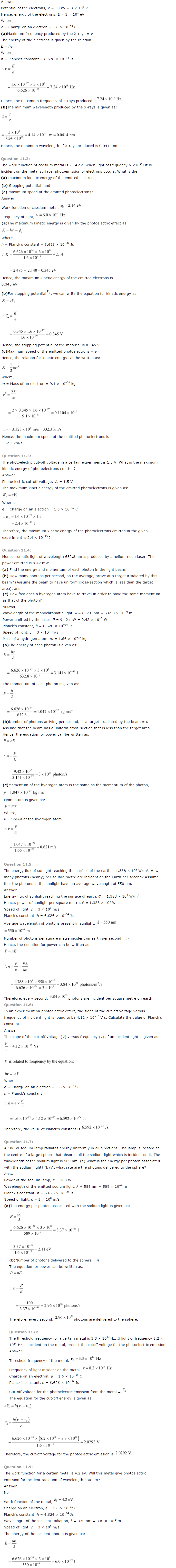 NCERT Solutions for Class 12th Physics
