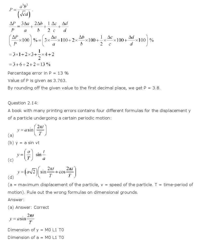 NCERT Solutions for Class 11th Physics Chapter 2 - Units and Measurements