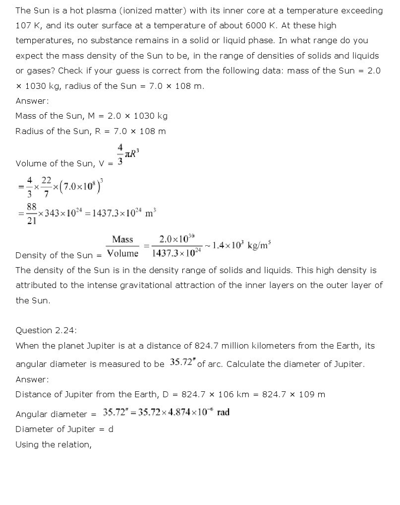 NCERT Solutions for Class 11th Physics Chapter 2 - Units and Measurements