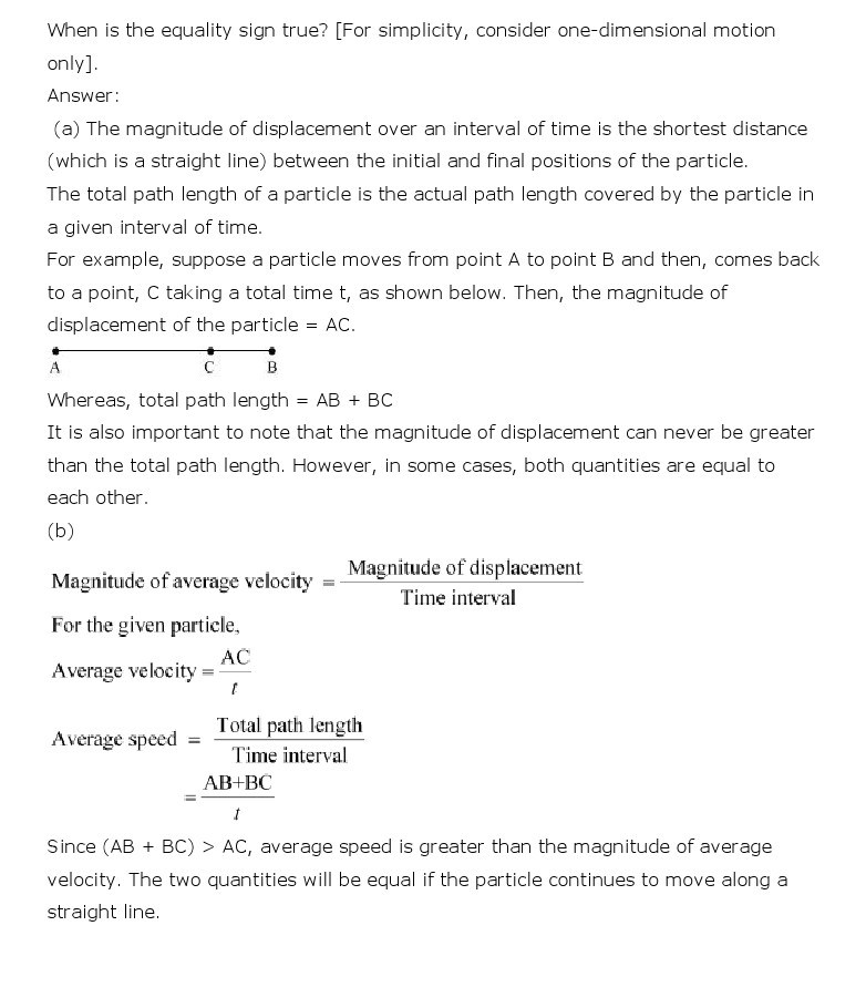 NCERT Solutions for Class 11th Physics Chapter 3 - Motion in a Straight Line