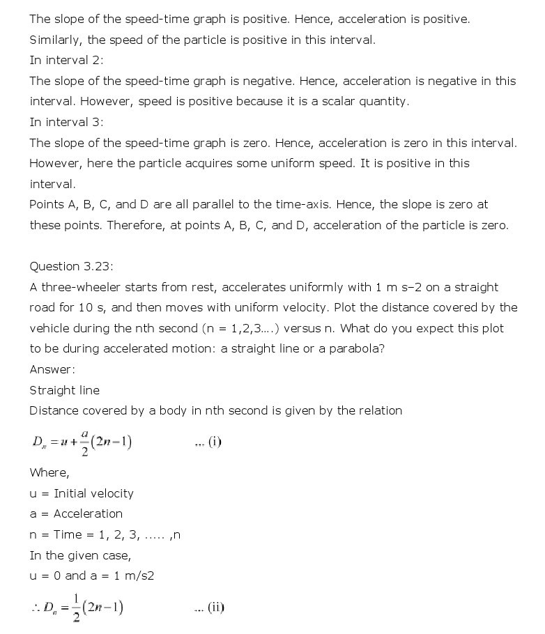 NCERT Solutions for Class 11th Physics Chapter 3 - Motion in a Straight Line