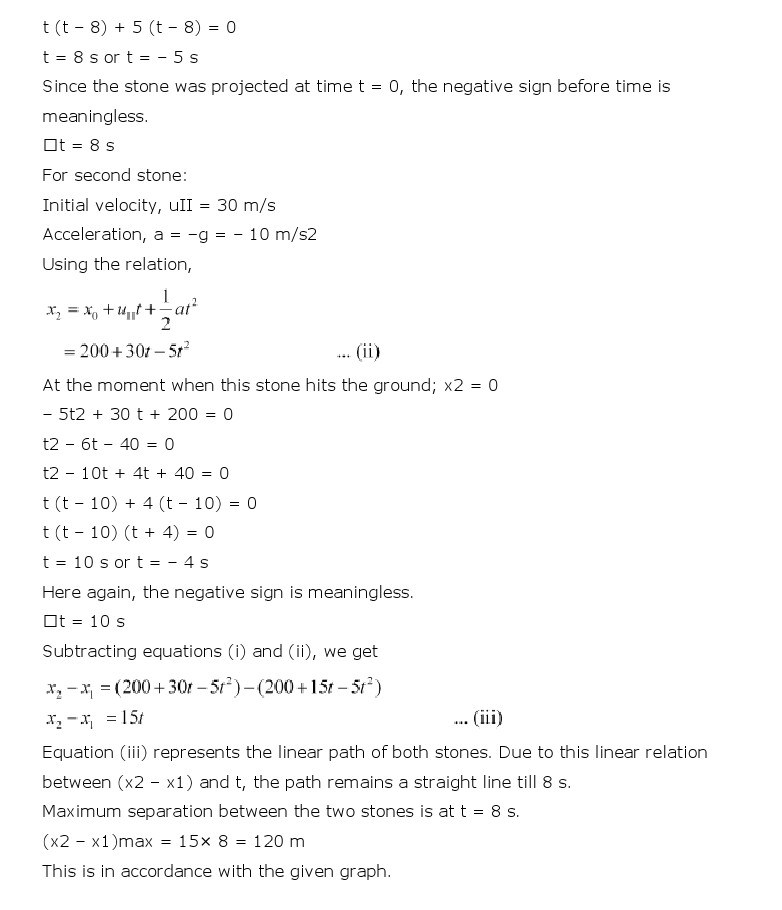 NCERT Solutions for Class 11th Physics Chapter 3 - Motion in a Straight Line