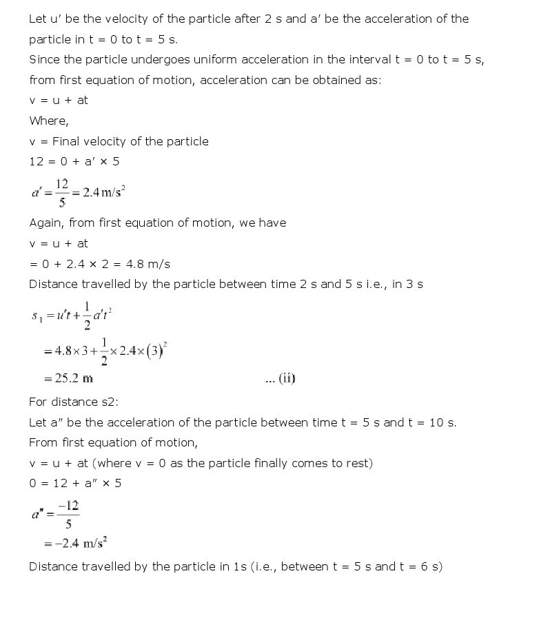 NCERT Solutions for Class 11th Physics Chapter 3 - Motion in a Straight Line