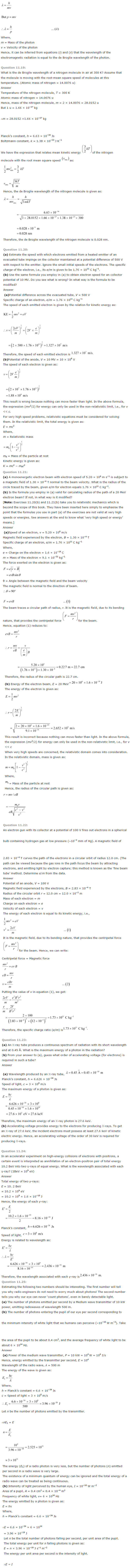 NCERT Solutions for Class 12th Physics