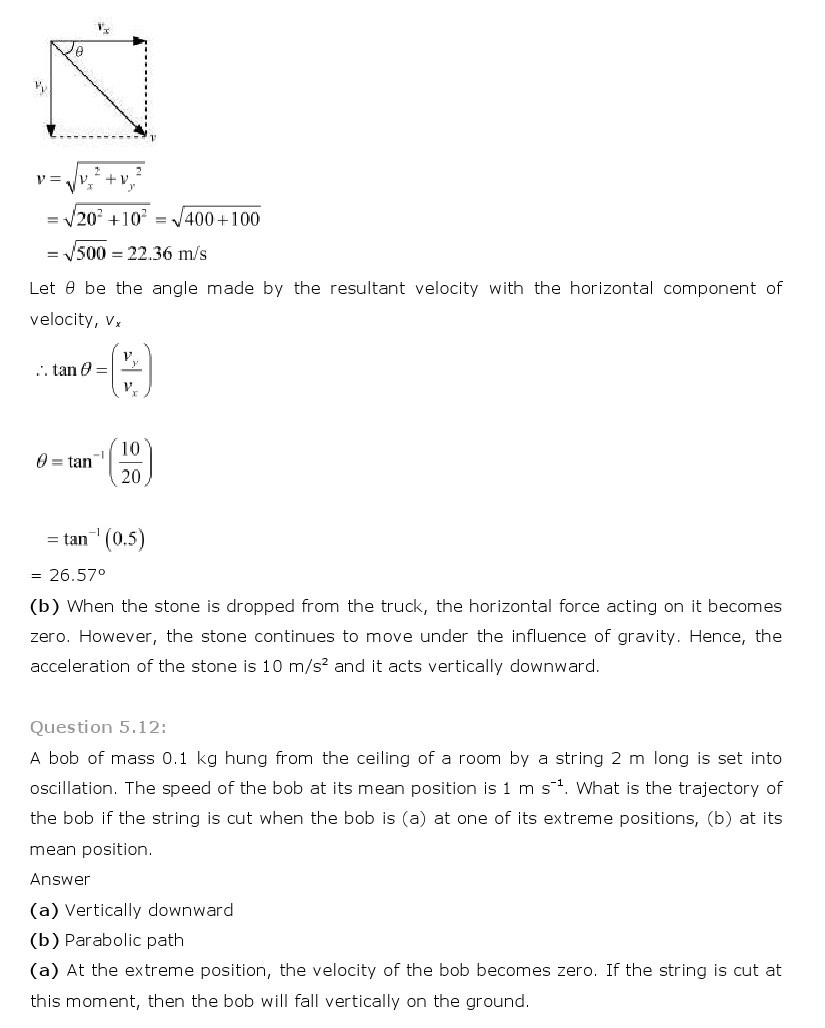 NCERT Solutions for Class 11th Physics Chapter 5 - Laws of motion