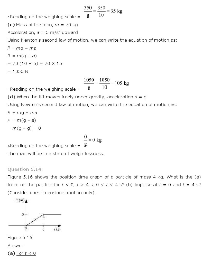 NCERT Solutions for Class 11th Physics Chapter 5 - Laws of motion