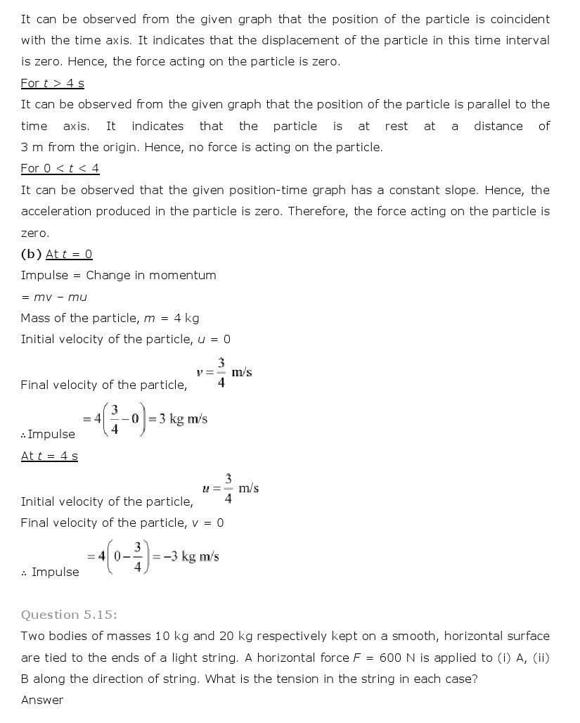 NCERT Solutions for Class 11th Physics Chapter 5 - Laws of motion