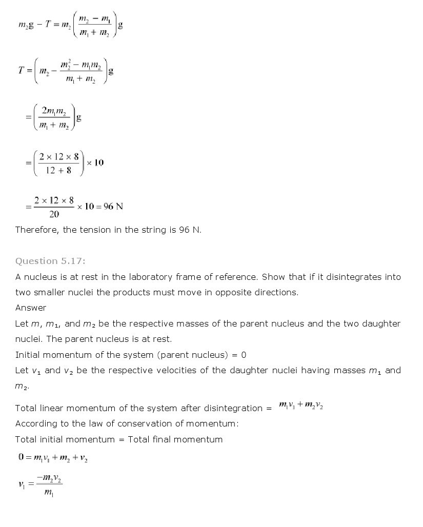 NCERT Solutions for Class 11th Physics Chapter 5 - Laws of motion