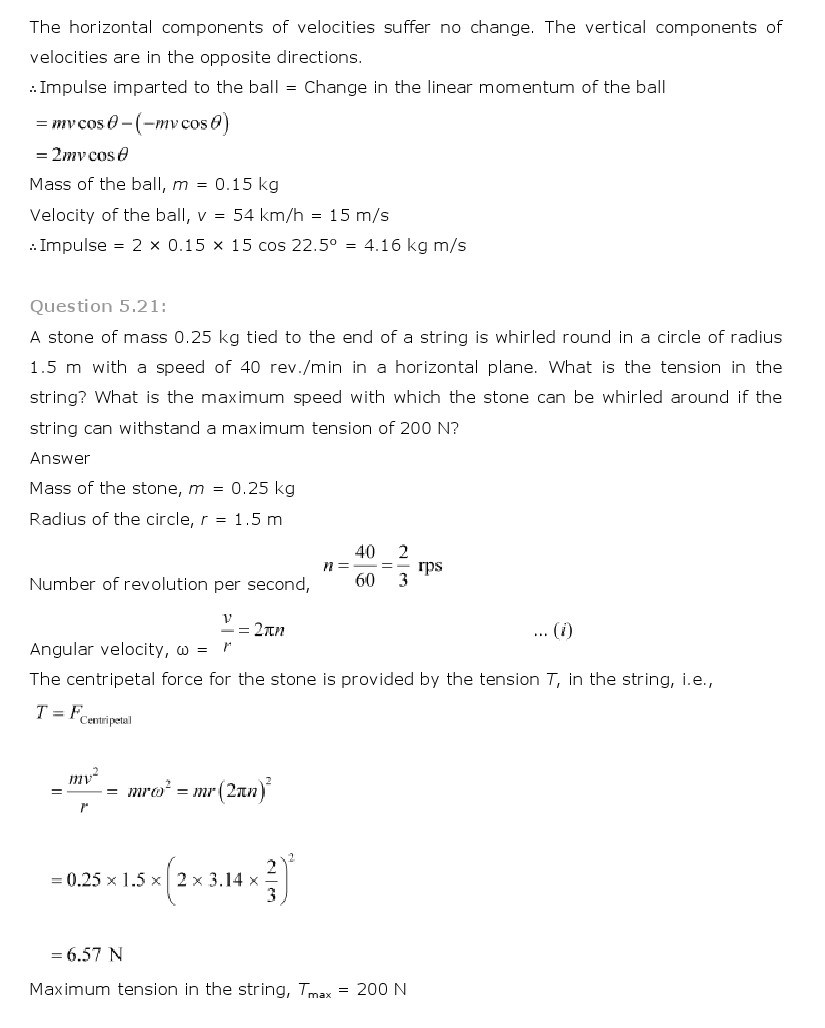 NCERT Solutions for Class 11th Physics Chapter 5 - Laws of motion