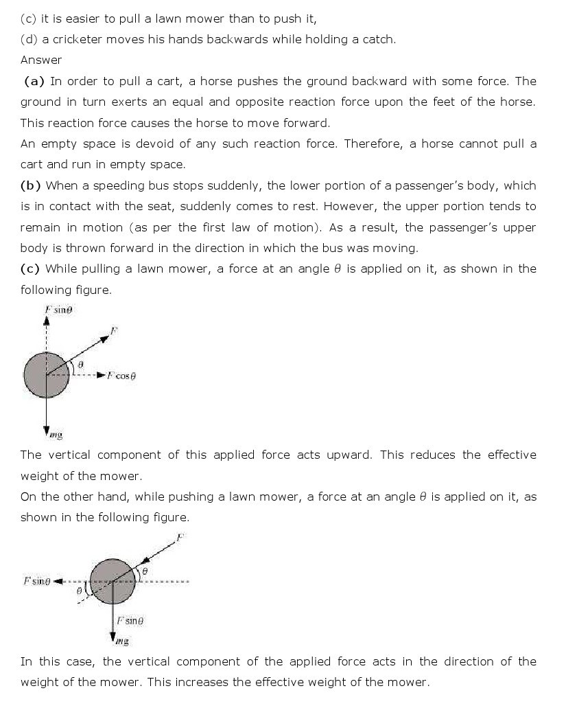 NCERT Solutions for Class 11th Physics Chapter 5 - Laws of motion