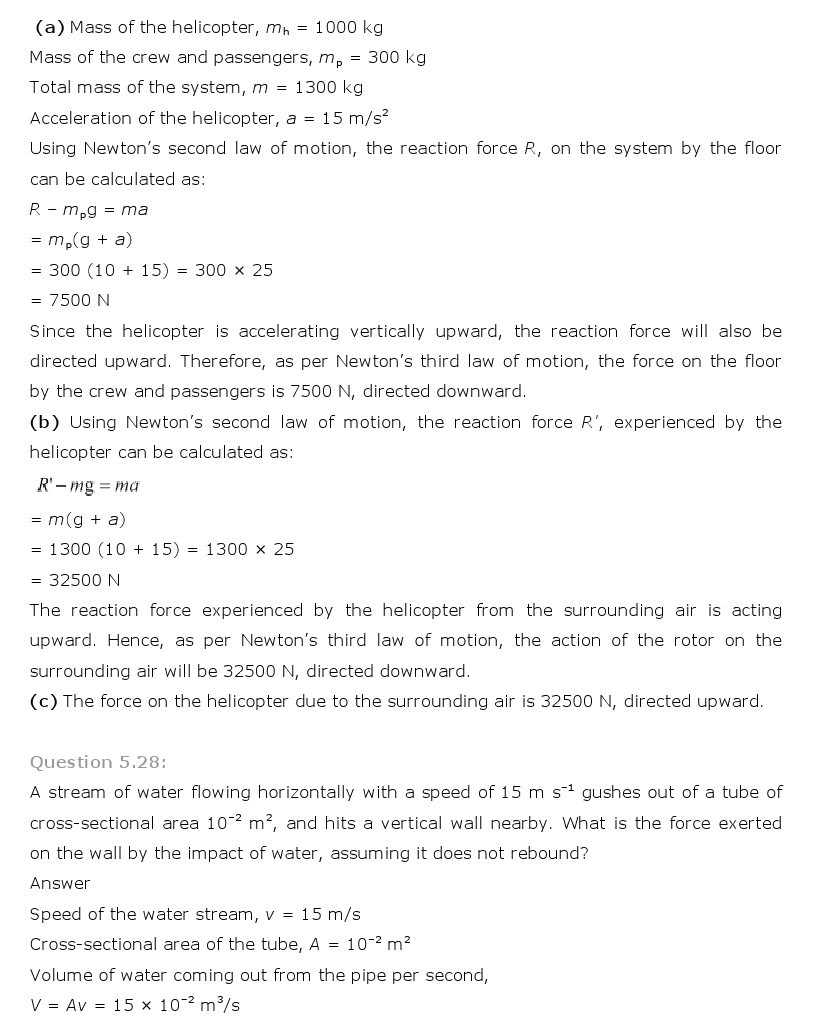 NCERT Solutions for Class 11th Physics Chapter 5 - Laws of motion
