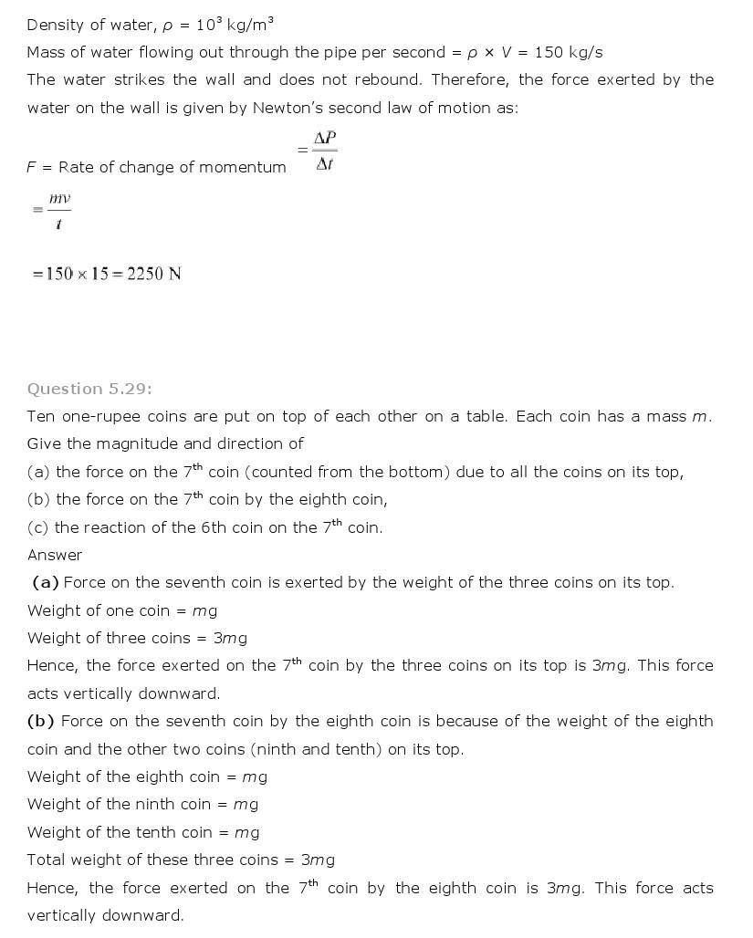NCERT Solutions for Class 11th Physics Chapter 5 - Laws of motion