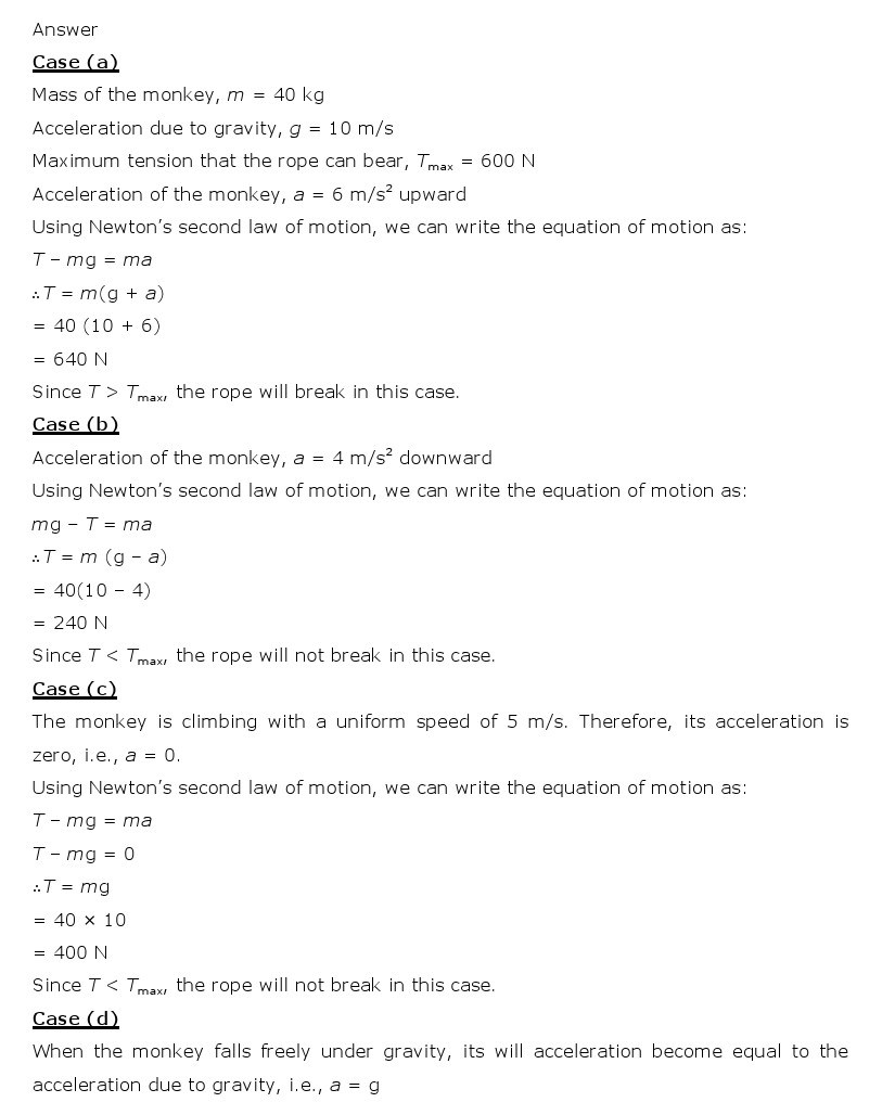 NCERT Solutions for Class 11th Physics Chapter 5 - Laws of motion