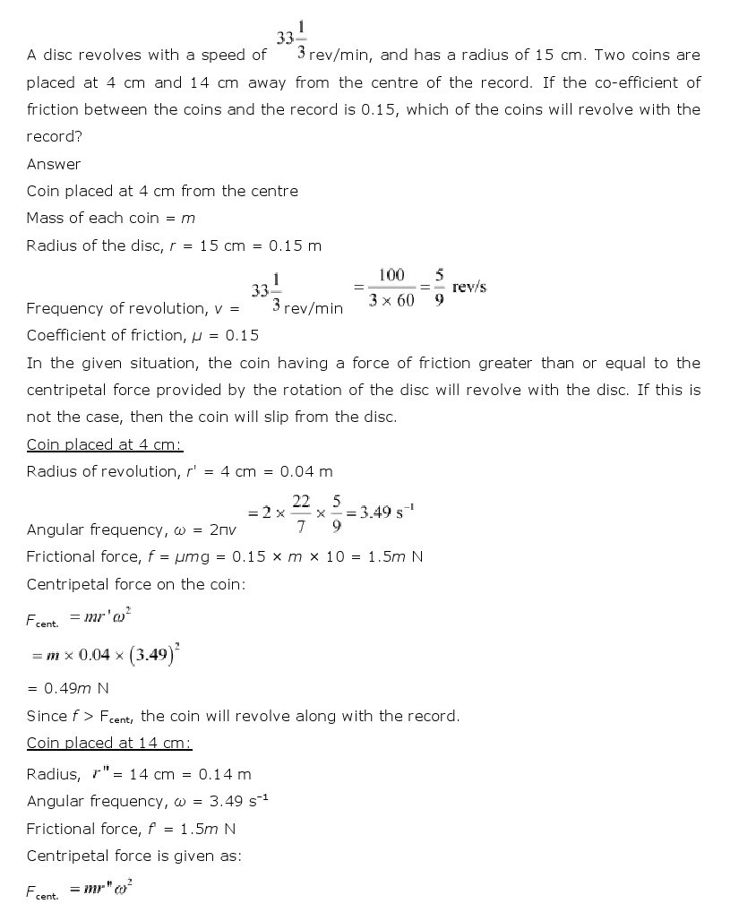 NCERT Solutions for Class 11th Physics Chapter 5 - Laws of motion