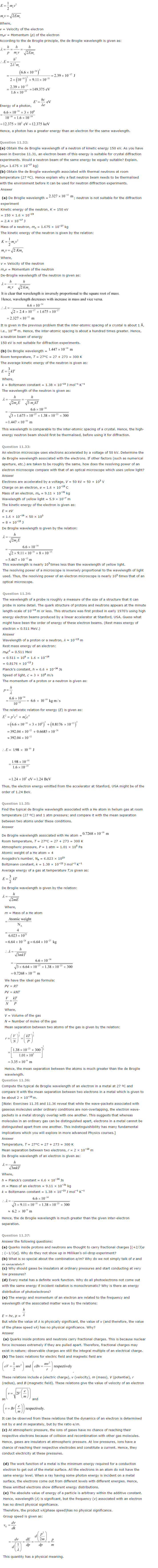 NCERT Solutions for Class 12th Physics