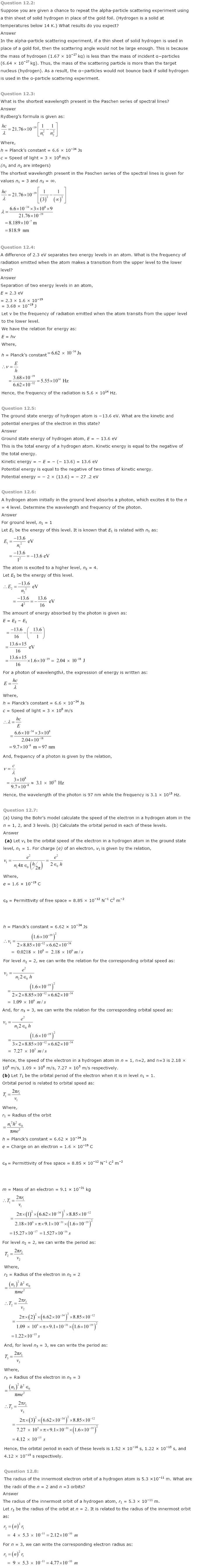 NCERT Solutions for Class 12th Physics