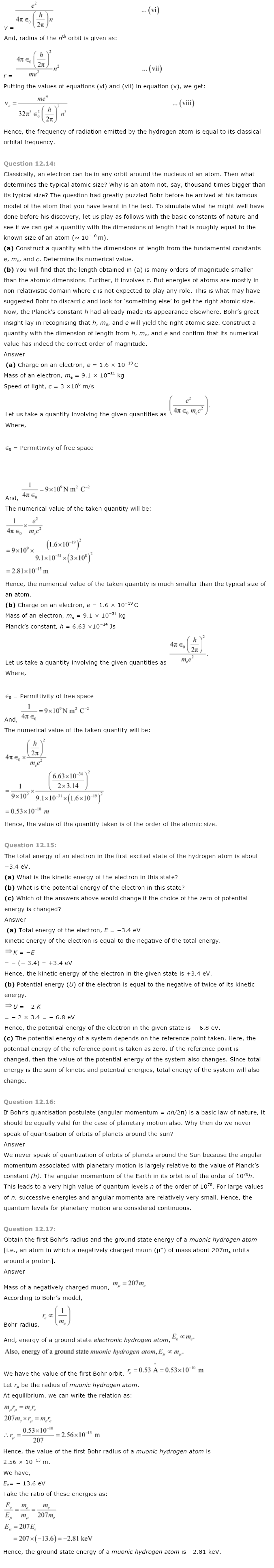NCERT Solutions for Class 12th Physics