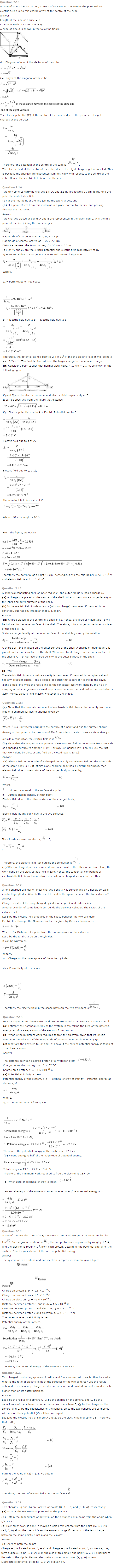 NCERT Solutions for Class 12th Physics