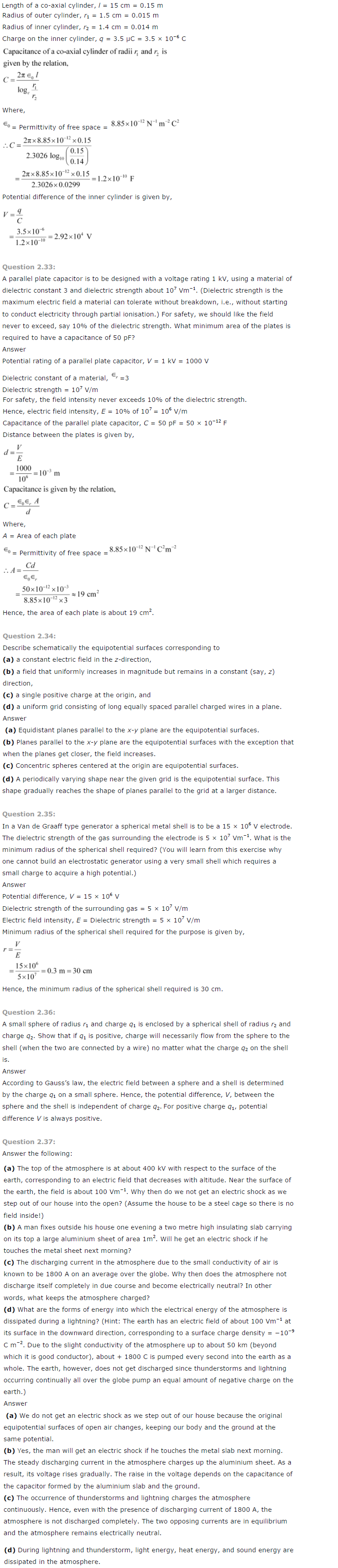 NCERT Solutions for Class 12th Physics