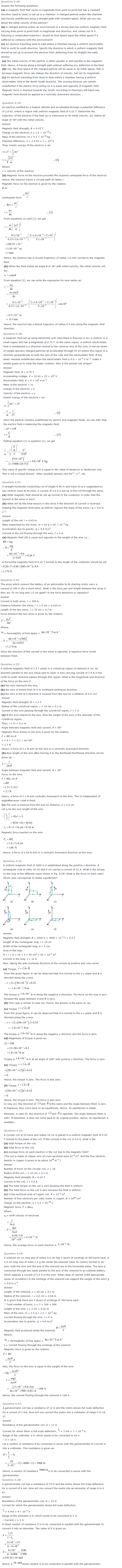 NCERT Solutions for Class 12th Physics