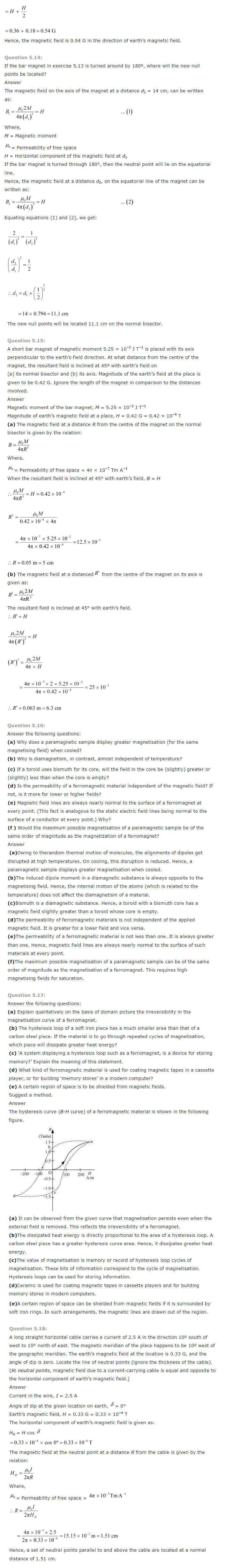 NCERT Solutions for Class 12th Physics