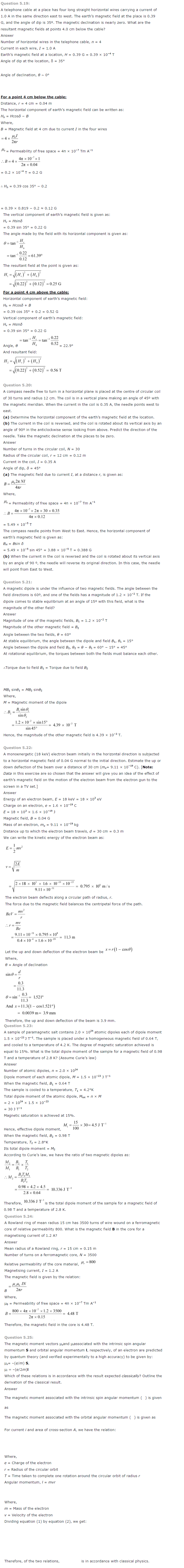 NCERT Solutions for Class 12th Physics