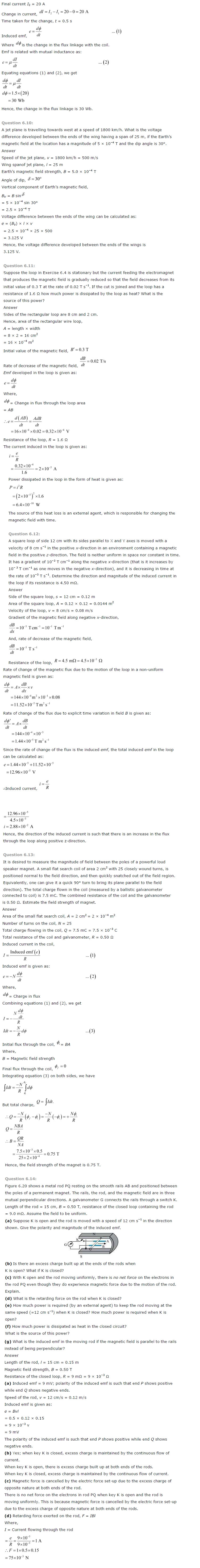 NCERT Solutions for Class 12th Physics