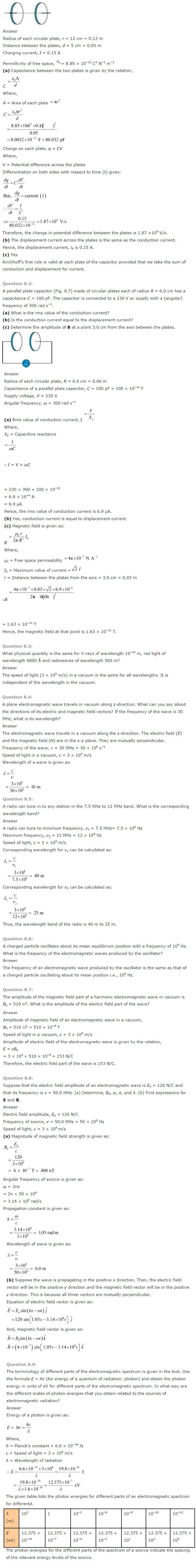 NCERT Solutions for Class 12th Physics