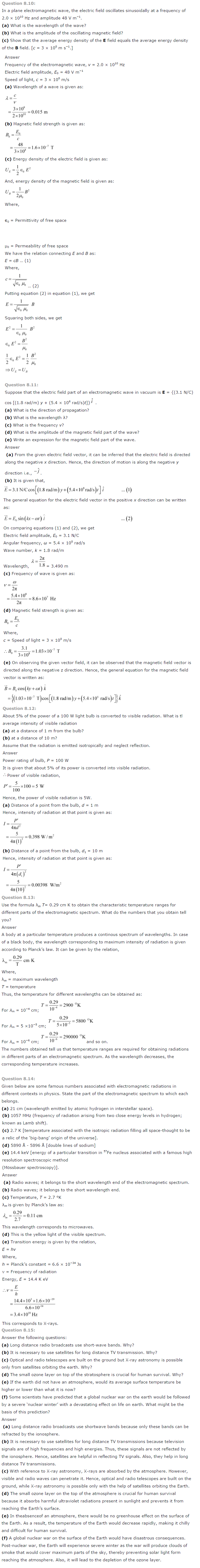 NCERT Solutions for Class 12th Physics