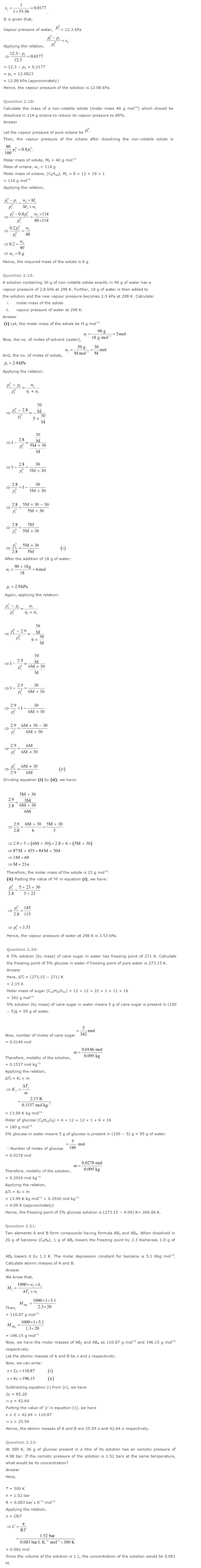 NCERT Solutions for Class 12th Chemistry