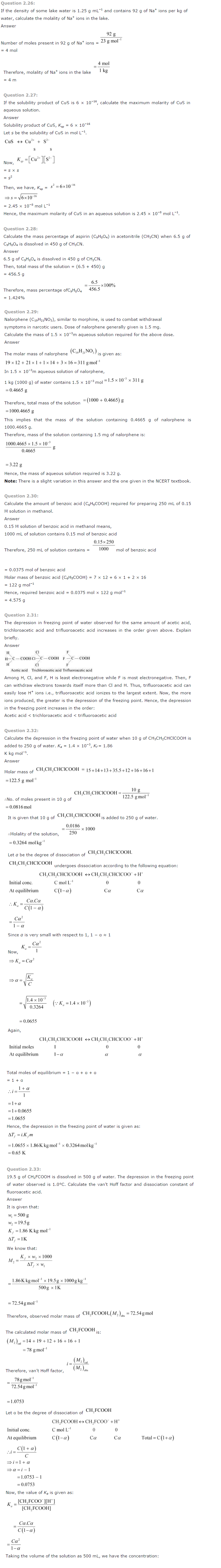 NCERT Solutions for Class 12th Chemistry