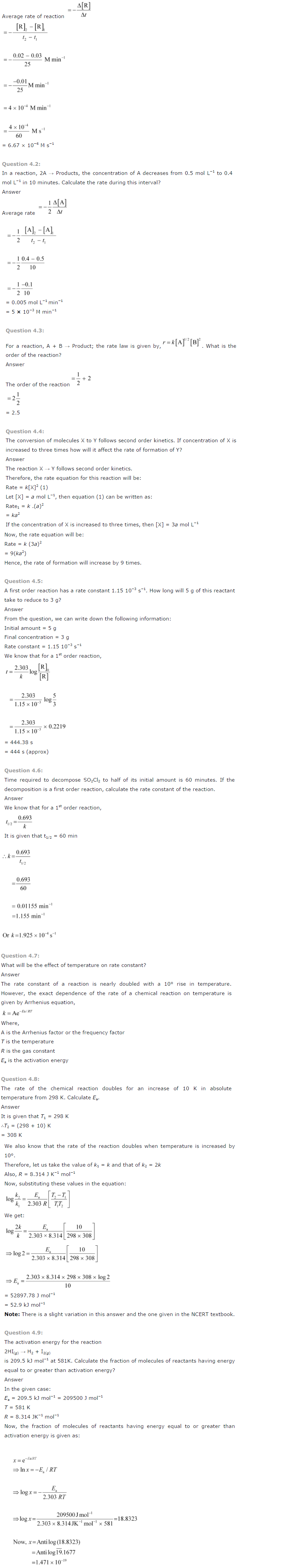 NCERT Solutions for Class 12th Chemistry