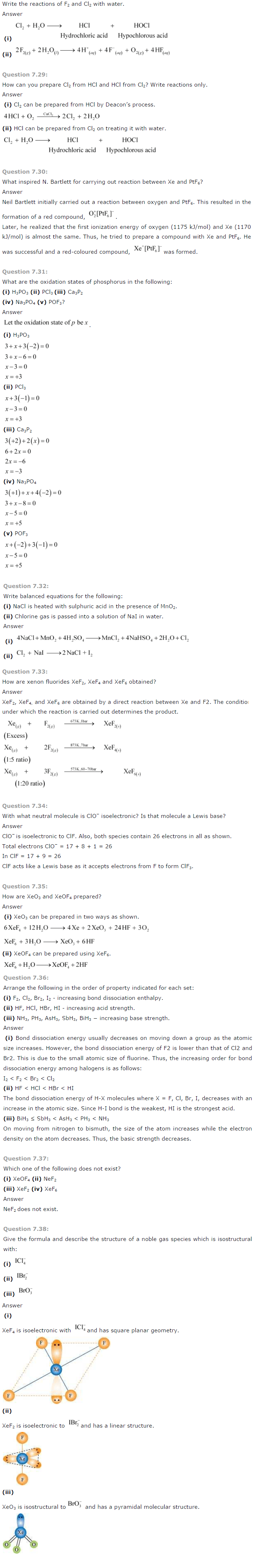 NCERT Solutions for Class 12th Chemistry