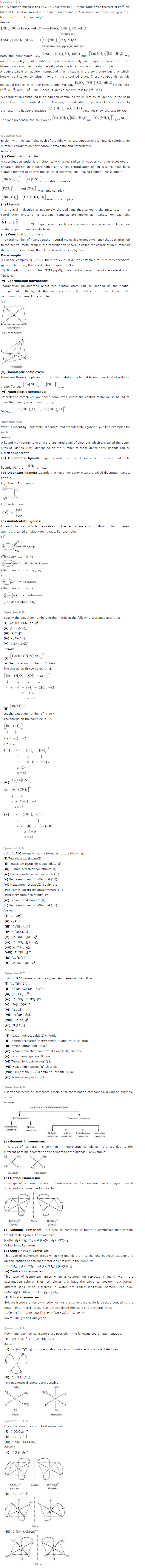 NCERT Solutions for Class 12th Chemistry